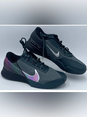 Vapor pro Air Zoom Nike Men's Dark Teal Sneakers with Iridescent Swoosh